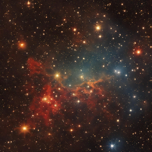 a cluster of stars with nebulae.